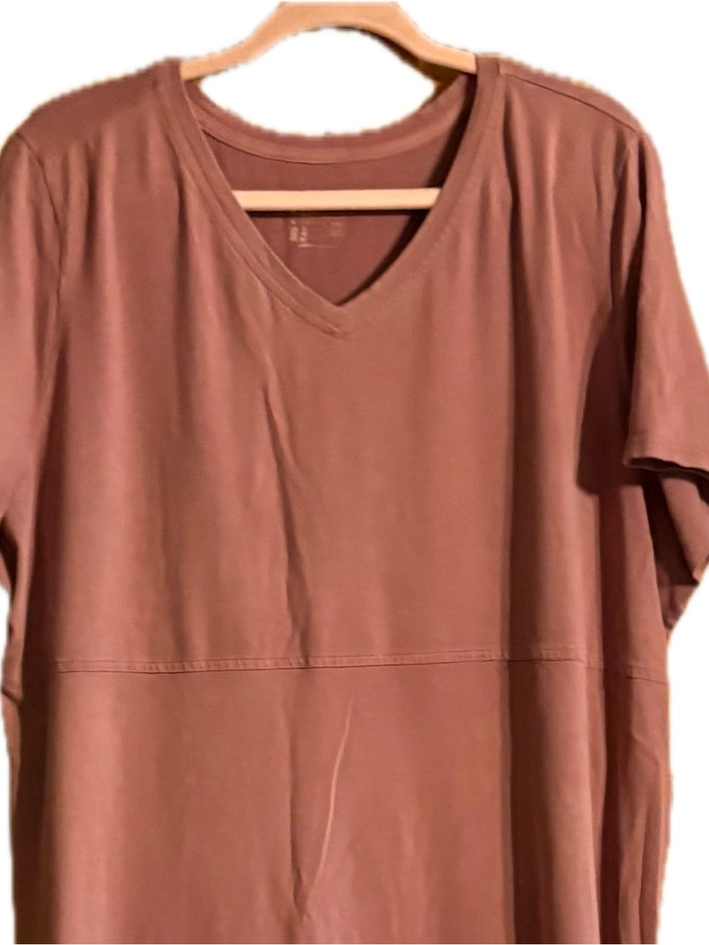 Denim & Co. Casual V-Neck Short Sleeve Maxi Dress – Mauve 2X